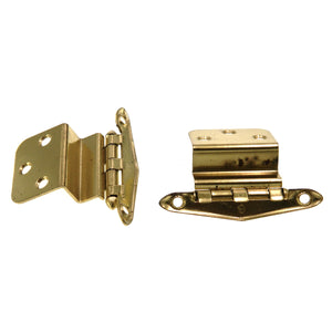 Pair of Amerock Polished Brass 1/2" Inset Hinges Non Self-Closing BP7677-3