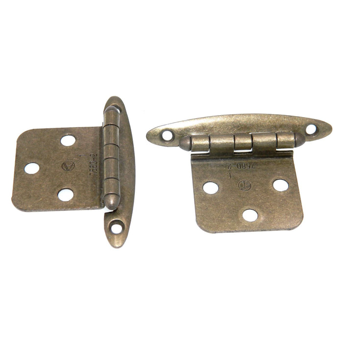 Pair Amerock Burnished Brass Variable Overlay Hinges Non Self-Closing BP7678-BB