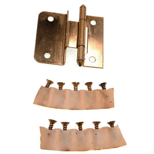 Pair Amerock Dull Bronze Partial Wrap Hinges 3/8" Inset Bullet Tip BP7697-10