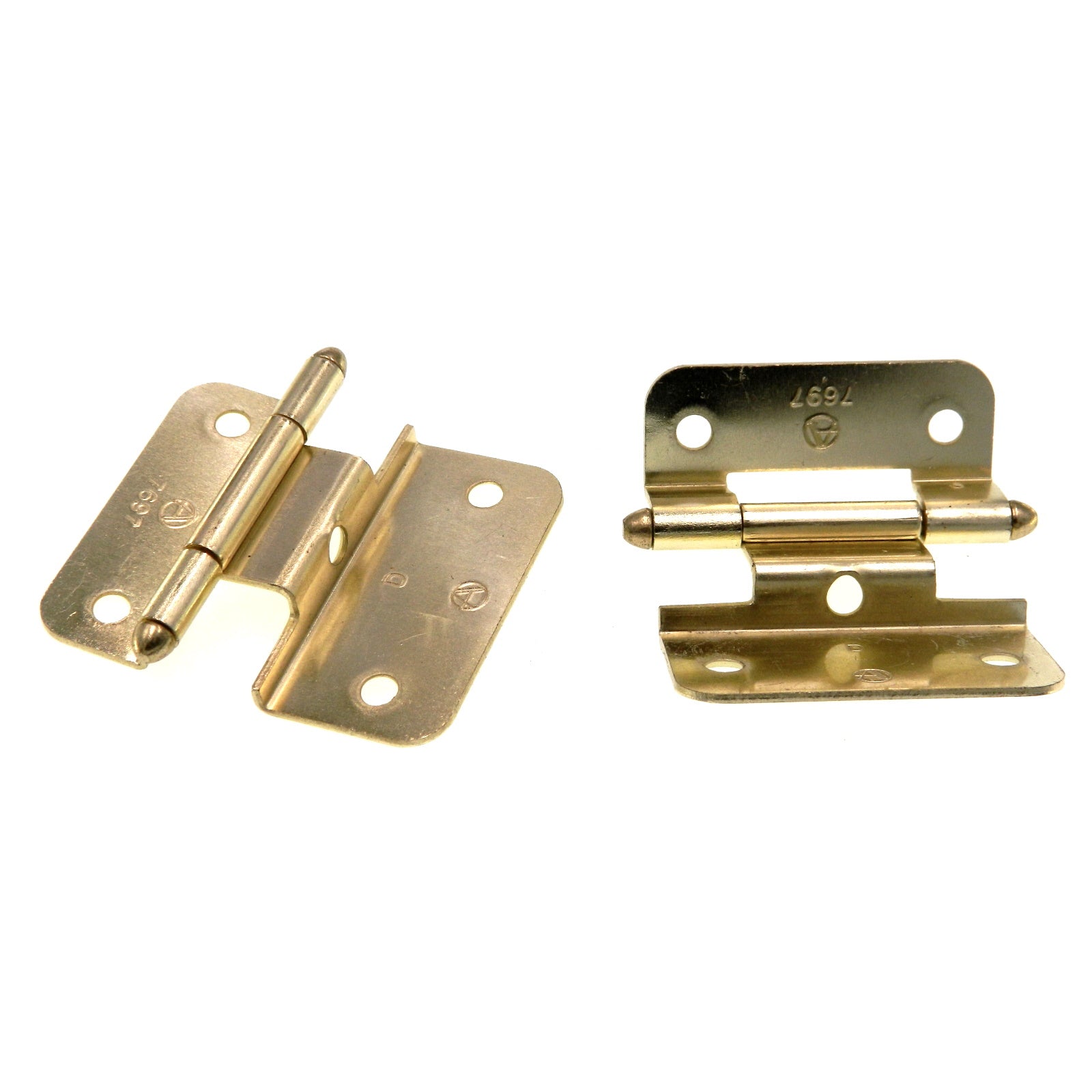 Amerock Polished Brass Partial Wrap Hinges 3/8" Inset Bullet Tip BP7697-3