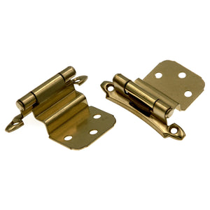 Pair Amerock Face Mount Polished Brass 3/8" Inset Hinges Self-Closing BP7928-3