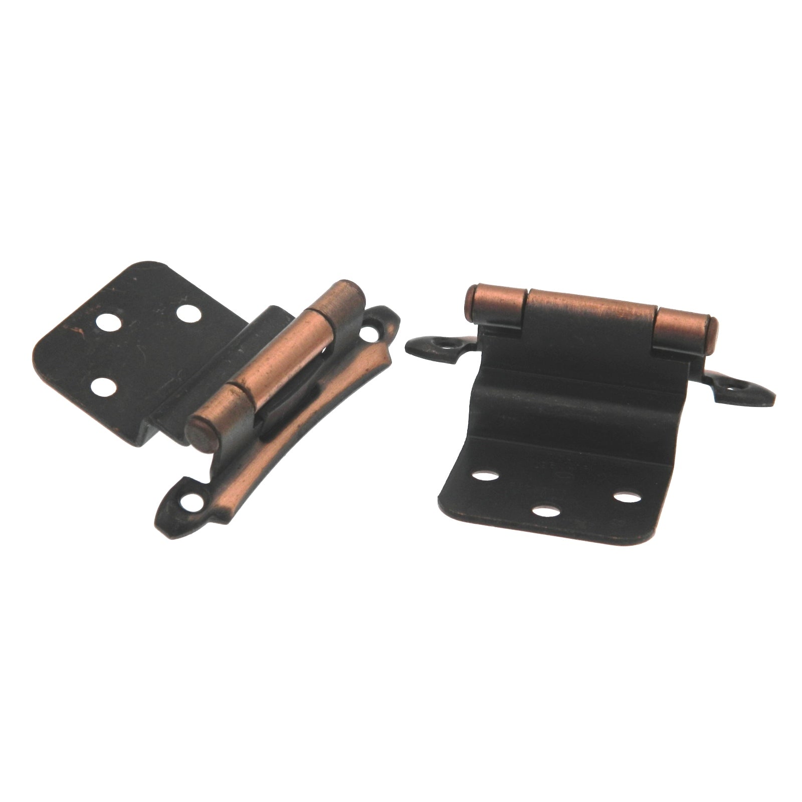 Pair Amerock Face Mount Antique Copper 3/8" Inset Hinges Self-Closing BP7928-AC