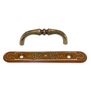 Amerock Classics Burnished Brass 3" Ctr Cabinet Handle with Backplate BP832DC-BR