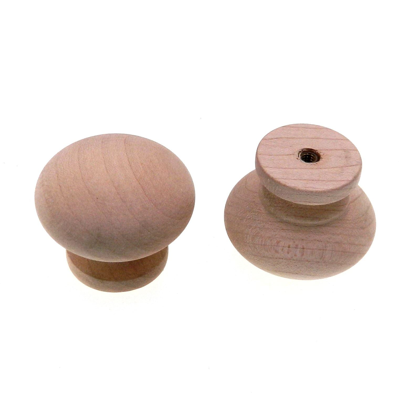 Pair of Amerock Maple Wood 1 1/2" Round Cabinet Knobs Unfinished BP880-WDMA