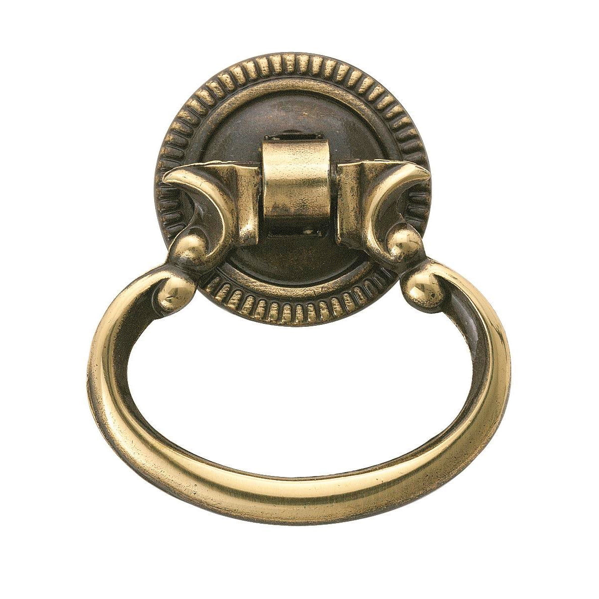 Heritage Brass Cabinet Pull Flush Ring Design 38mm Antique Brass finish -  Prestige Hardware
