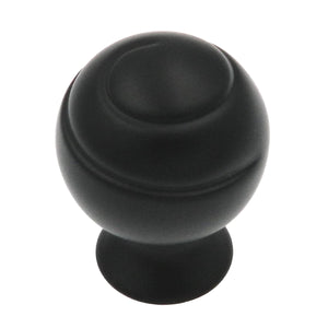 Amerock Swirl'Z Flat Black 1 1/8" Ball Cabinet Pull Knob BP9338FB