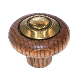 Amerock Finished Wood Burnished Brass 1 1/2" Round Cabinet Knob Pull BP934C-FWD