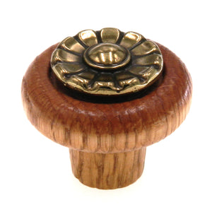 Amerock Finished Wood Burnished Brass 1 1/2" Round Cabinet Knob Pull BP934F-FWD