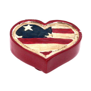 Amerock Hero'Z Hand Painted 1 3/4" Red Flag Heart Cabinet Knob BP9392-HP