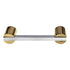 Period Brass Cabinet Pull 3" Ctr Two-Tone Polished Chrome Solid Brass C133