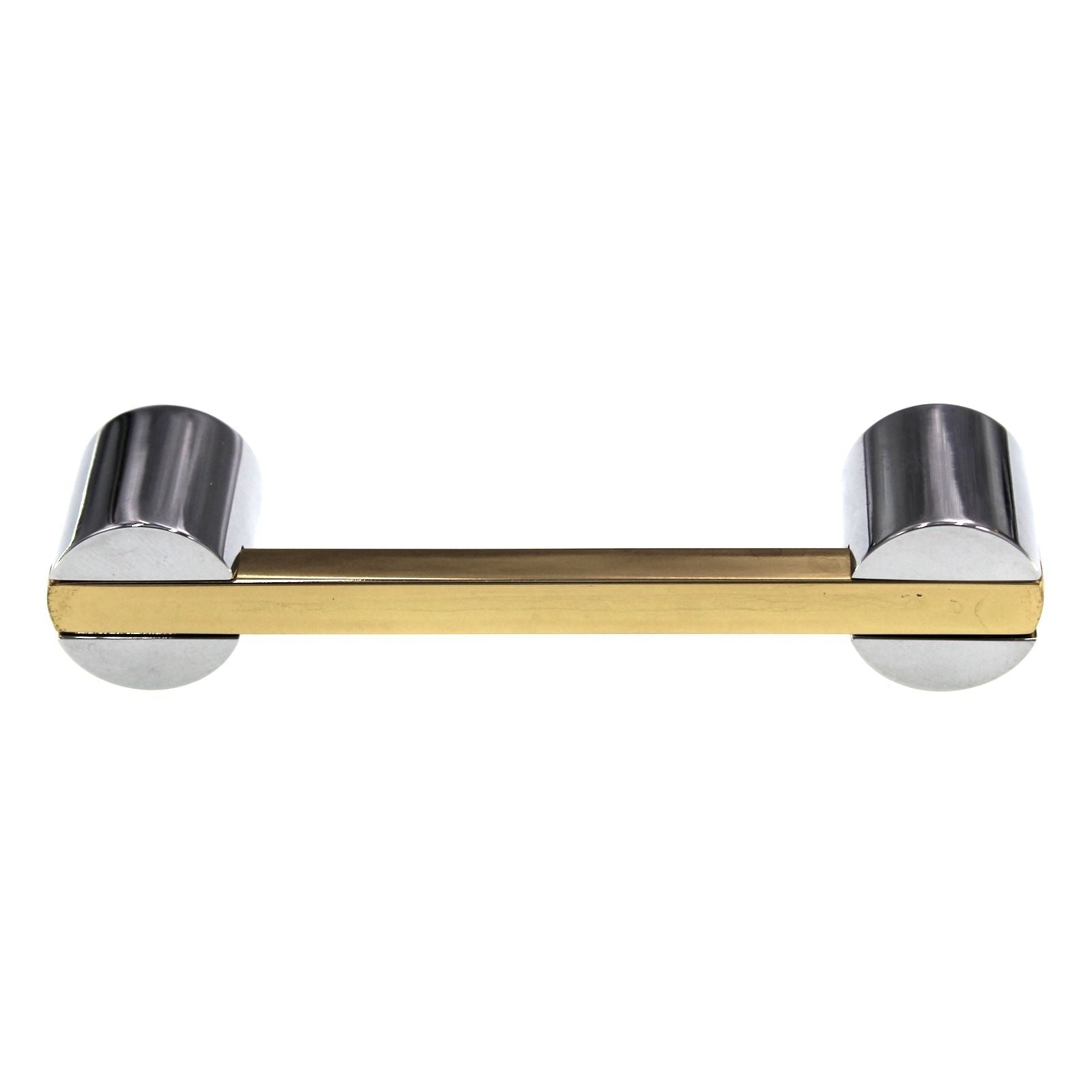 Period Brass Cabinet Pull 3" Ctr Two-Tone Polished Brass Solid Brass C135