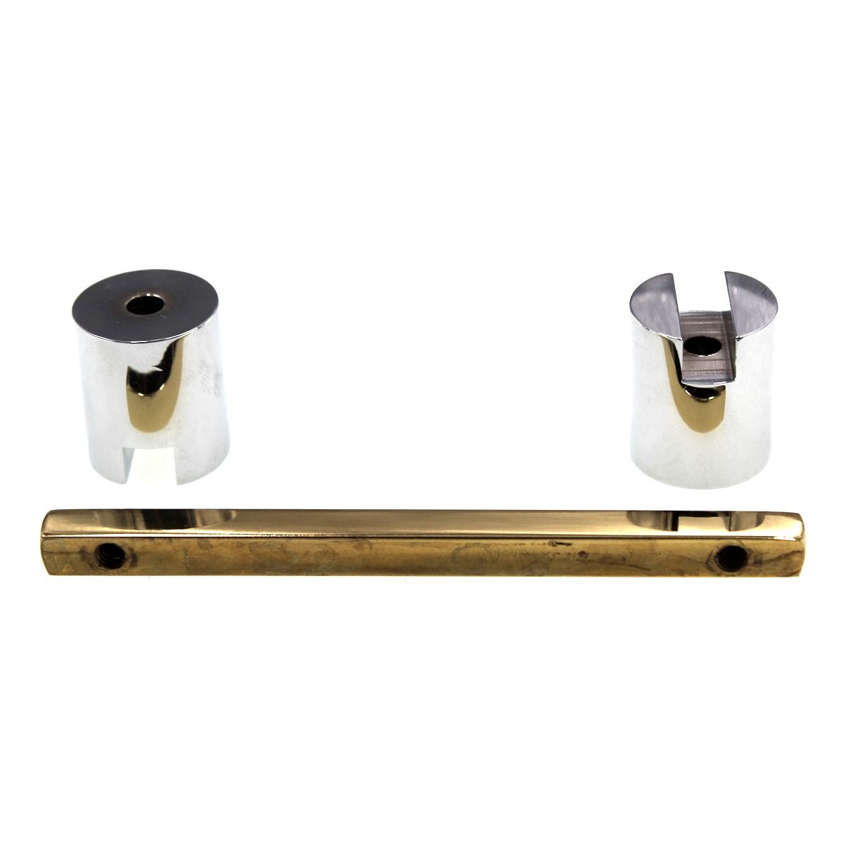 Period Brass Cabinet Pull 3" Ctr Two-Tone Polished Brass Solid Brass C135