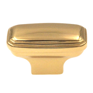 Keeler Solid Brass Polished Brass Rectangular Cabinet Solid Brass Knob C21