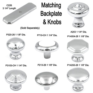 10 Pack Hickory Hardware Conquest 1 1/8" Polished Chrome Flat-Top Octagon Cabinet Knob P14004-26