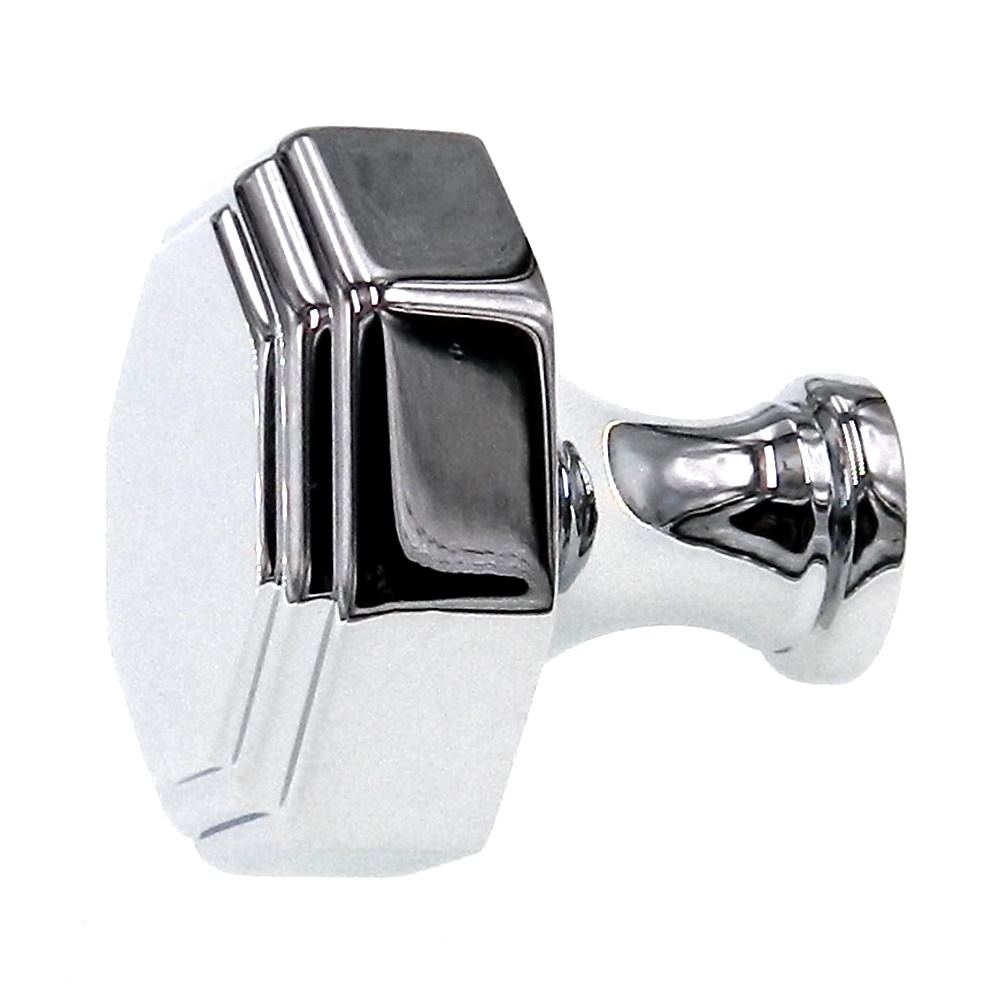 FKI Hardware Period Brass Chrome 1 1/4" Octagon Solid Brass Cabinet Knob C228
