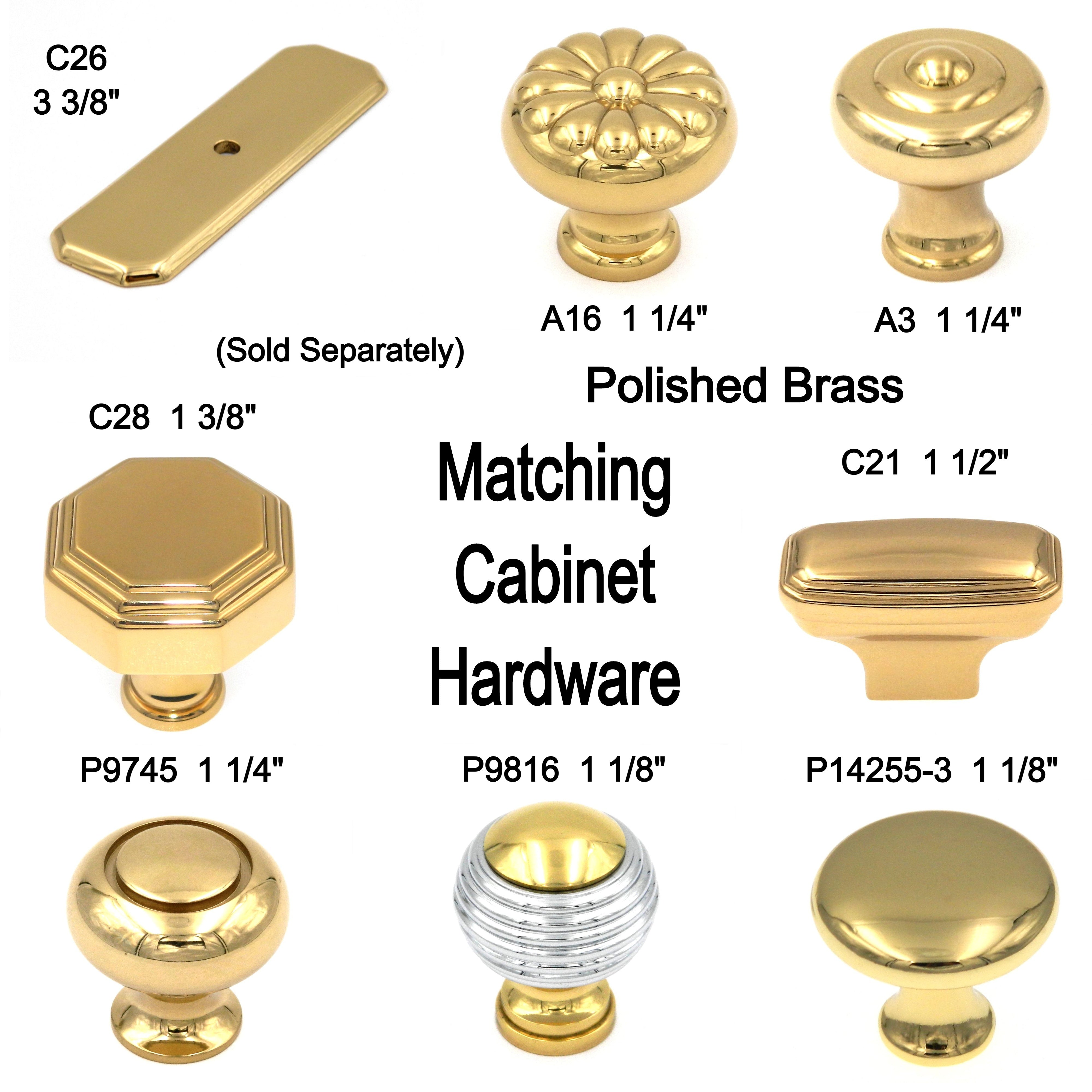 10 Pack Belwith Keeler Sechel 1 1/4" Polished Brass Round Ribbed Solid Brass Cabinet Knob A16