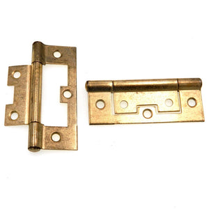 Pair Polished Brass Non-Mortise, Full Inset Butt Hinges Partial Wrap AP 273-PB