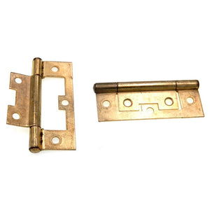 Pair Polished Brass Non-Mortise, Full Inset Butt Hinges Partial Wrap AP 273-PB