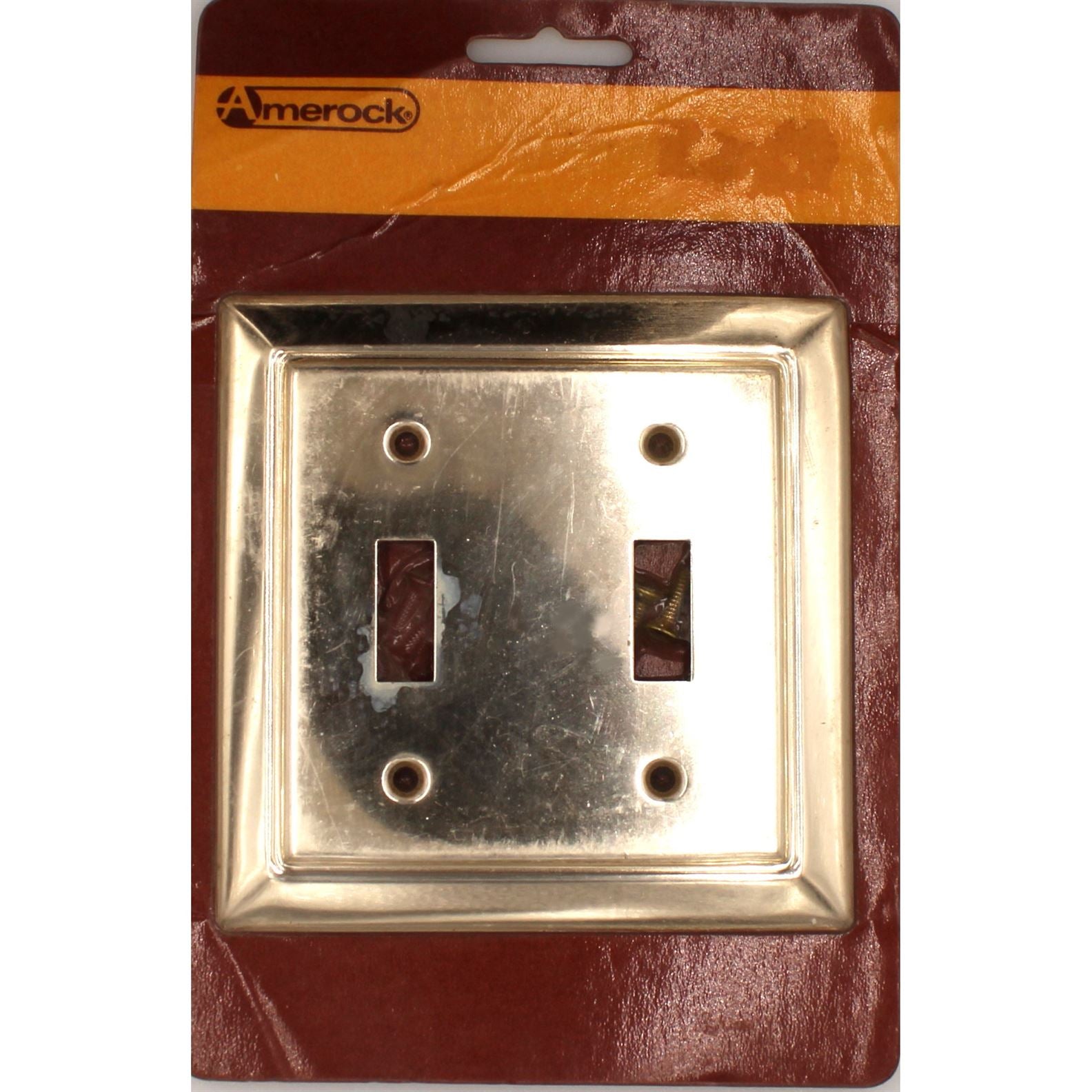 Amerock Accents Polished Brass 2 Toggle Light Switch Wall Plate C4384-3