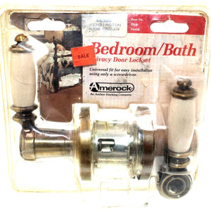 Amerock Kensington Privacy Bath / Bed Door Lever Antique English Almond C46308