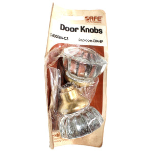 Amerock SAFE Brass 12 Point Passage Glass Door Knobs With Spindle C80008A-CS