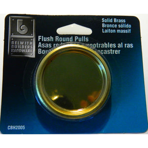 Belwith Polished Brass Closet or Pocket Door 2-1/8" Diameter Finger Pull CBH2005, 2 Pack