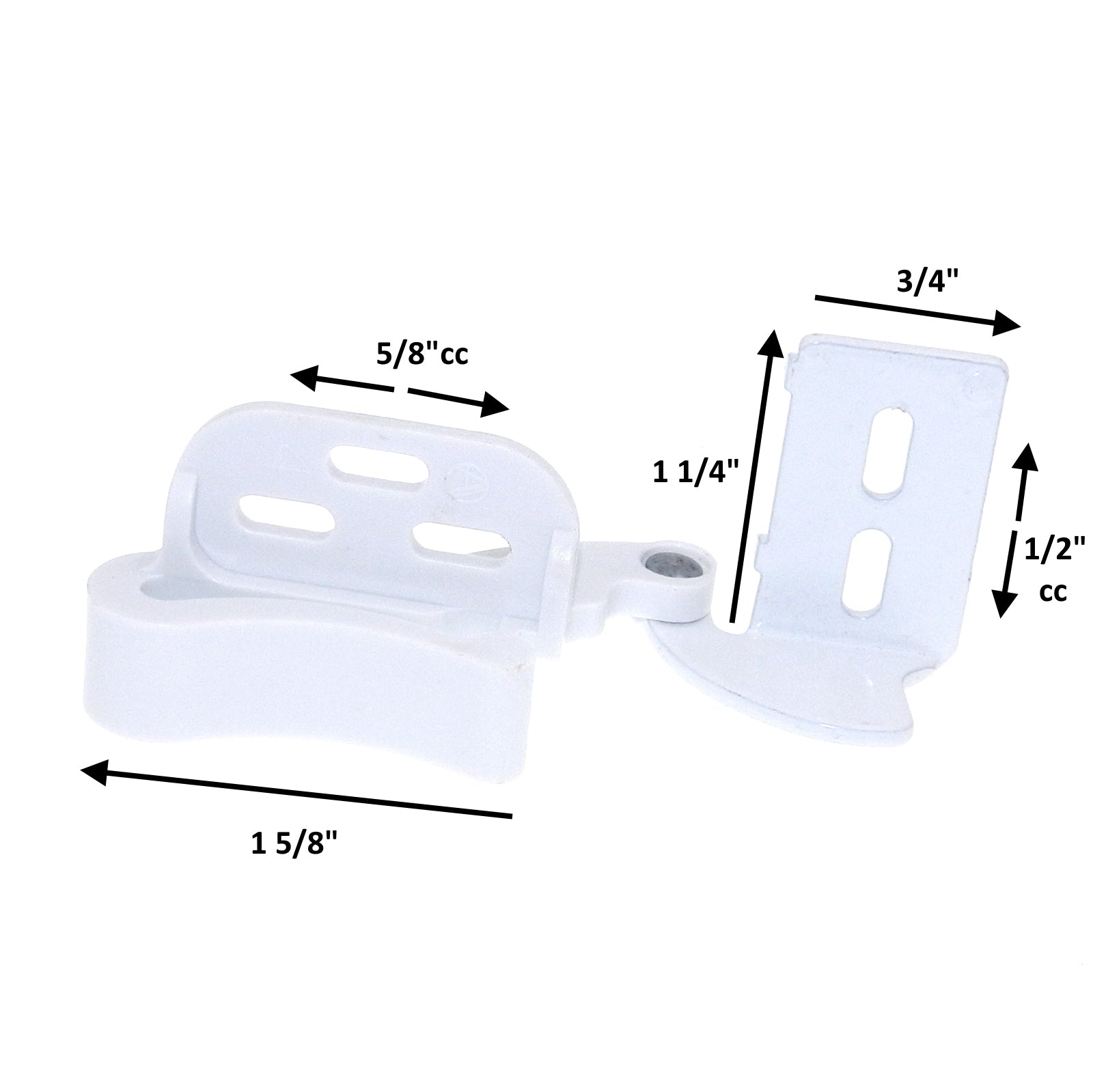 Pair of Amerock Marathon White 3/8" Inset CM2604-W Self-Latching Knife Hinges