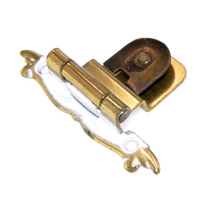 Single Demountable Cabinet Hinge 3/8" Inset Machine Ivory Gold CM7753-MW