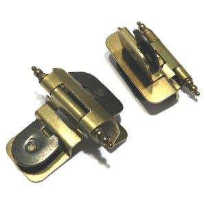 Double Demountable Cabinet Hinge 3/8" Inset Burnished Brass CM8700T4-O77, T4 Tip