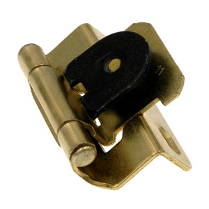 Single Demountable Flush Cabinet Door Hinge 3/8" Overlay Polished Brass CM8716-3