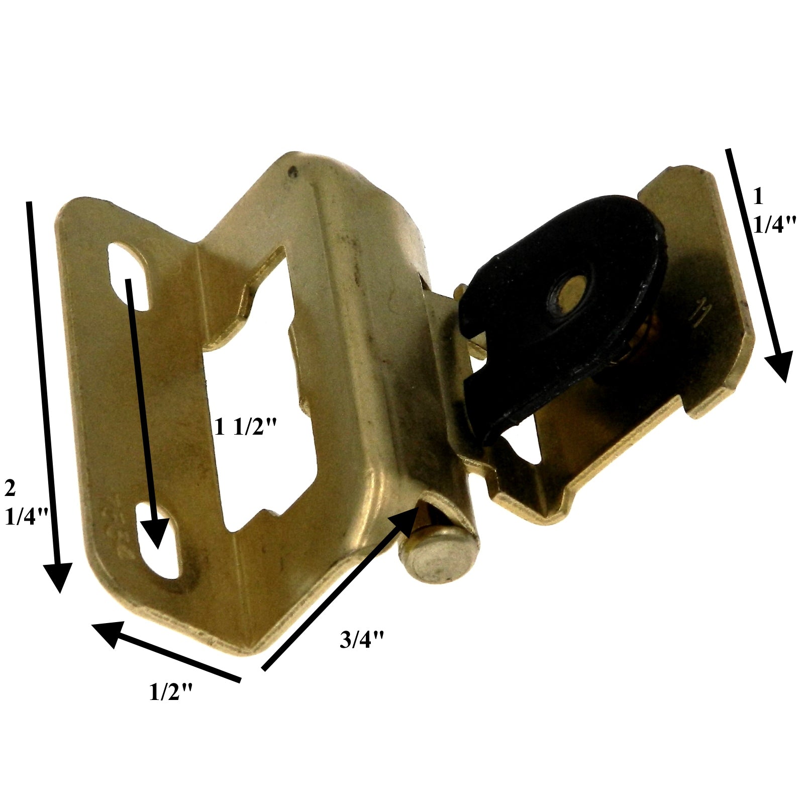 Bisagra de puerta de gabinete empotrada desmontable única, latón pulido superpuesto de 3/8" CM8716-3