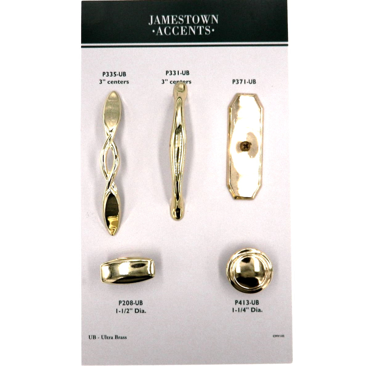 10 Pack Hickory Eclipse P331-UB Ultra Brass 3"cc Arch Cabinet Handle Pull