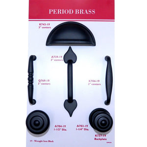 10 Pack Belwith Keeler Carriage House K704 Wrought Iron Black 3"cc Solid Brass Handle Pull