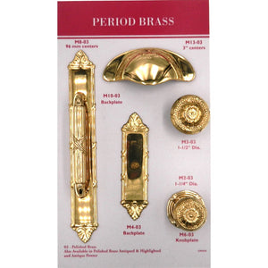 M2 Polished Brass 1 1/4" Solid Brass Mushroom Ornate Cabinet Knob Pulls Keeler