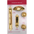 Keeler M3 Polished Brass Solid Brass 1 1/2" Cabinet Knob Pulls Ribbon and Reed