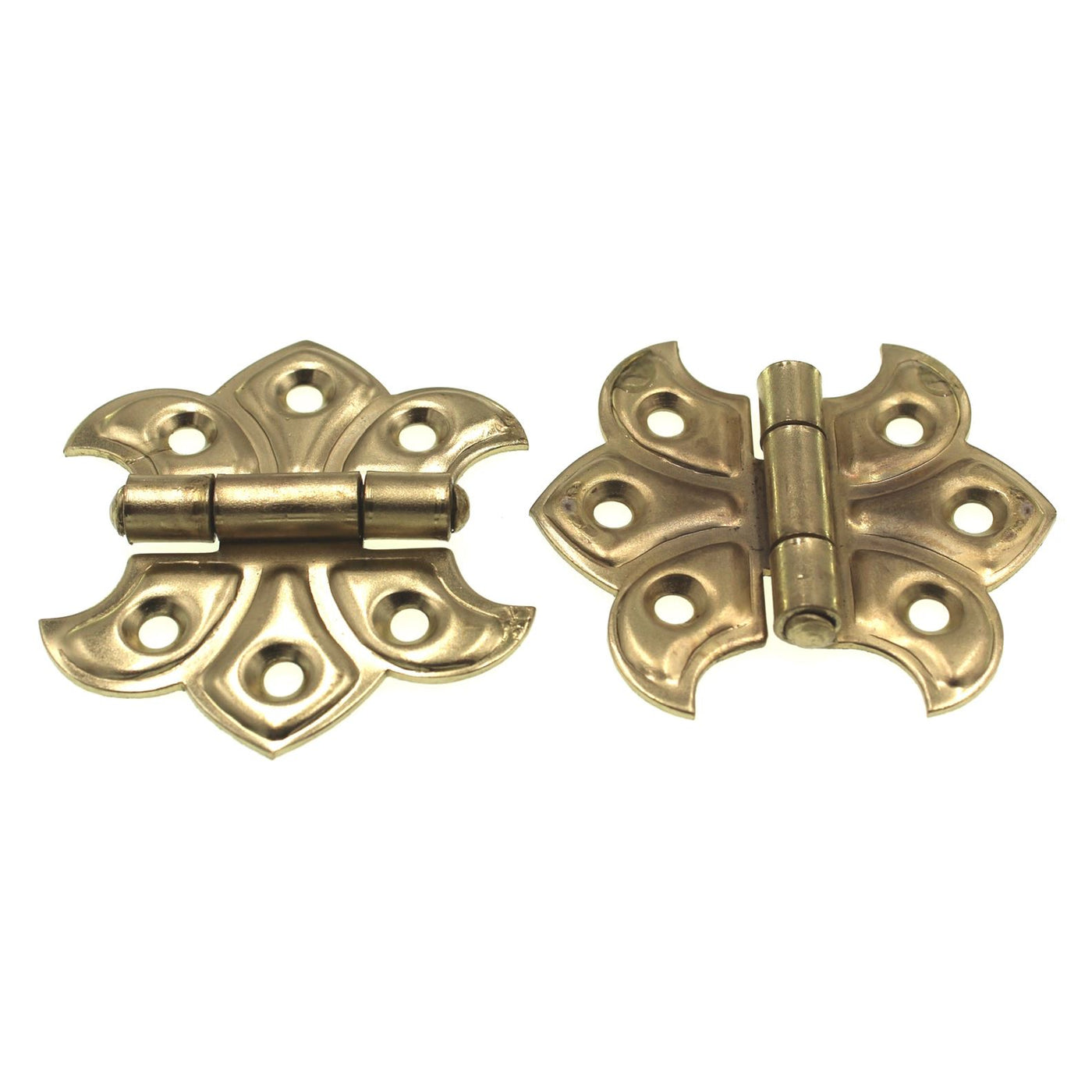 Lawrence Brothers Satin Brass 1 3/8 Butterfly Surface Mount Hinges D1