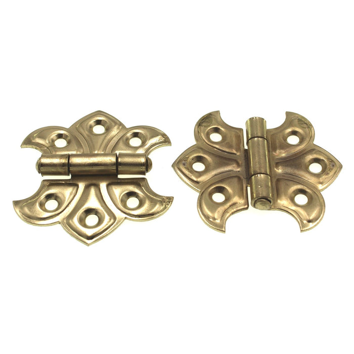 Lawrence Brothers Satin Brass 1 3/8" Butterfly Surface Mount Hinges D1245S-DB