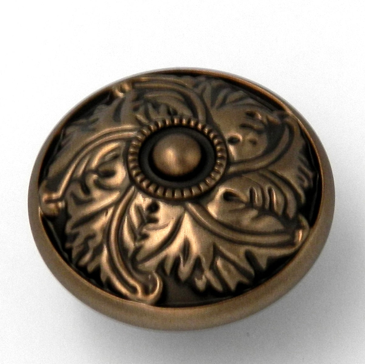 Belwith Keeler Acanthus 1 1/2" Wellington Bronze Round Ornate Solid Brass Cabinet Knob D3-15R