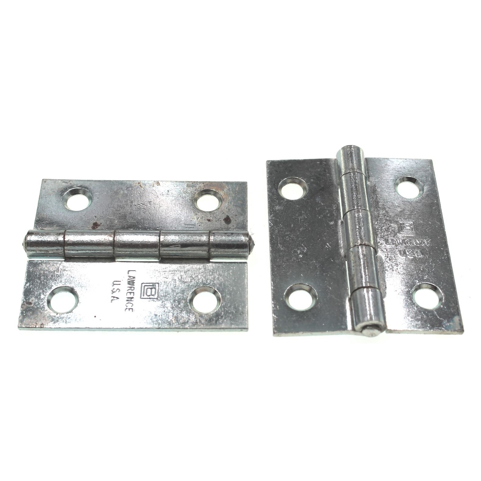 Lawrence Brothers 2" x 1 11/16" Riveted Pin Narrow Hinges 2 Pack D810S-ZN