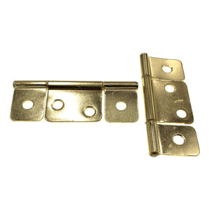 Lawrence Brothers 3 1/2" x 2 3/8" Non-Mortise Hinge Satin Brass 2 Pack D833S-DB