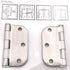 Paquete de 3 bisagras de puerta Warwick de 3", esquina de radio de 5/8", níquel satinado DA3010SN