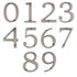 Números de dirección de casa empotrados de 4 pulgadas de metal de níquel satinado, fuente legible en negrita
