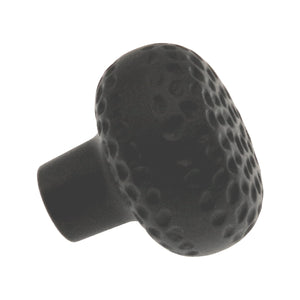 Warwick Rustic Wrought Iron Black 1 1/4" Hammered Cabinet Knob Pull DH1003BL