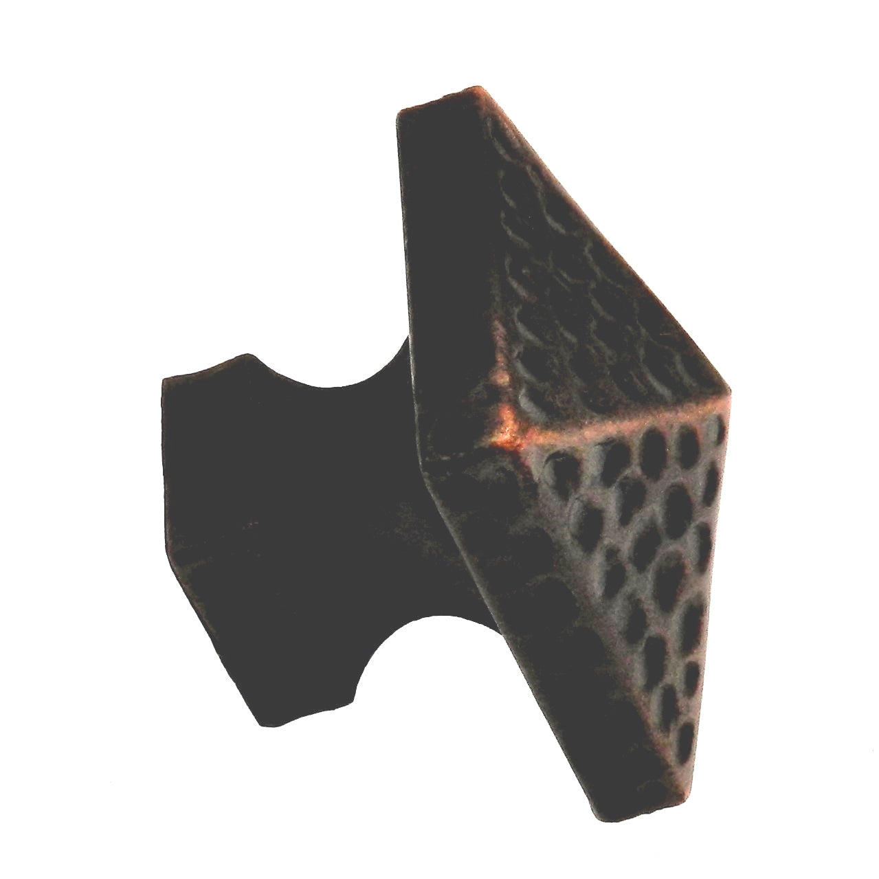 Paquete de 10 tiradores cuadrados martillados de bronce rústico Warwick de 1 1/8" DH1006BZ