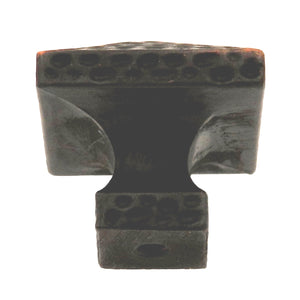 Warwick Rustic Bronze 1 1/8" Solid Hammered Square Cabinet Knob Pull DH1006BZ