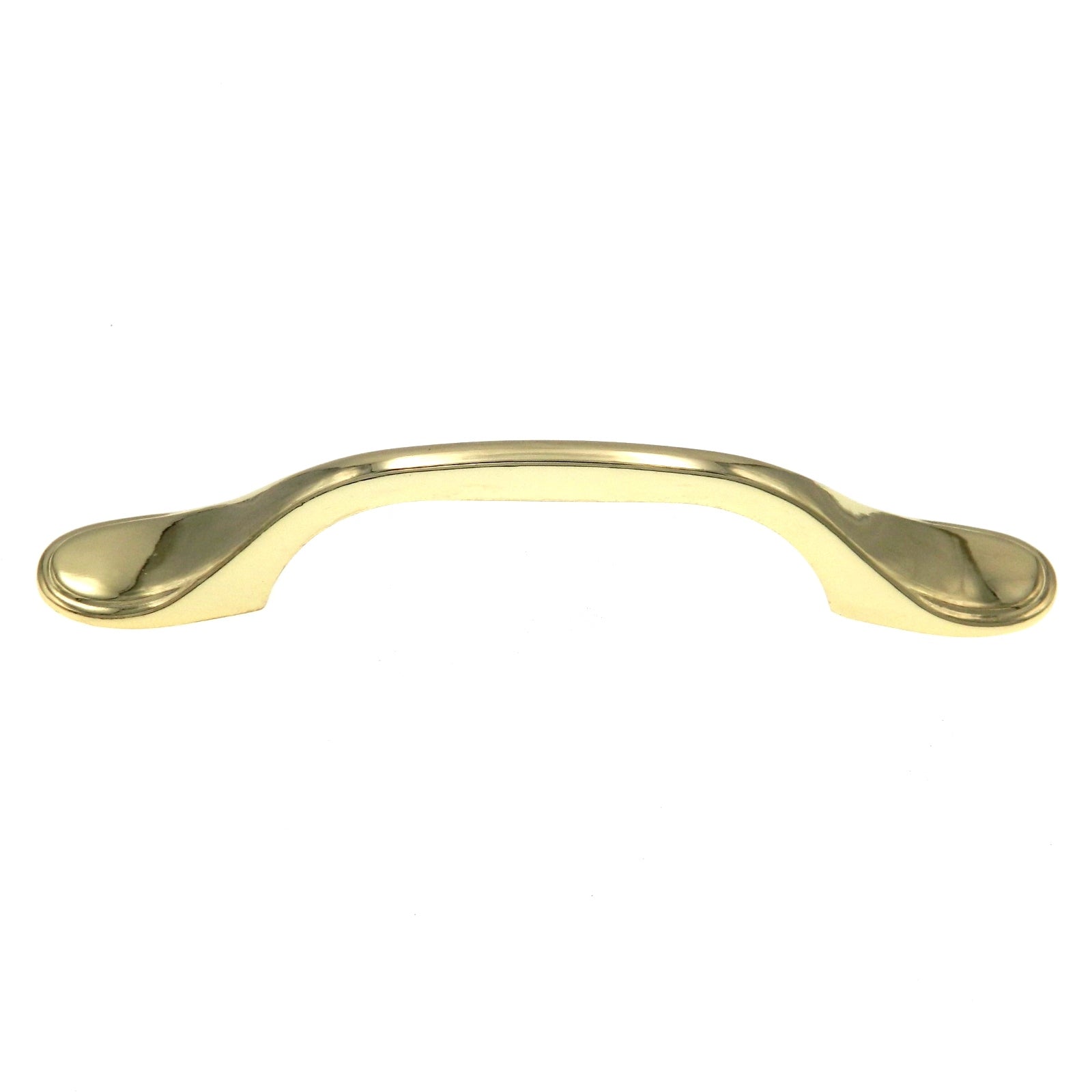 Warwick Traditional Polished Brass 3"cc Footed Cabinet Handle Pull DH1010PB