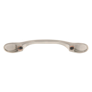 Warwick Traditional Satin Nickel 3"cc Solid Footed Cabinet Handle Pull DH1010SN