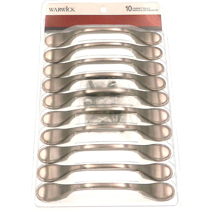 10 Pack Warwick Traditional Satin Nickel 3"cc Cabinet Handle Pulls DH1010BPSN
