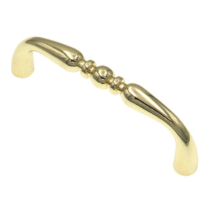 Warwick Traditional Polished Brass 3"cc Solid Bead Cabinet Handle Pull DH1011PB