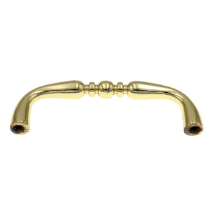 10 Pack Warwick Traditional Polished Brass 3"cc Solid Bead Cabinet Handle Pull DH1011PB